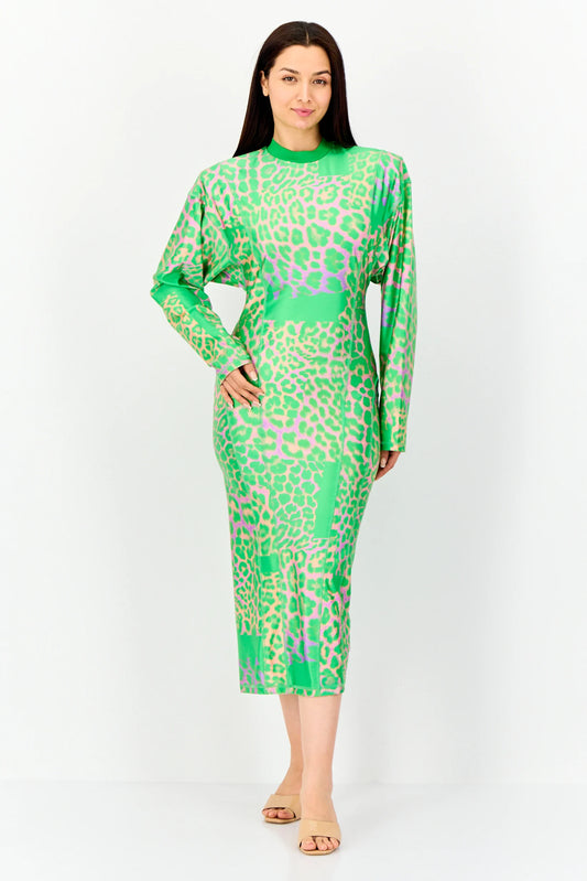 Women Allover Print Maxi Dress, Multicolor